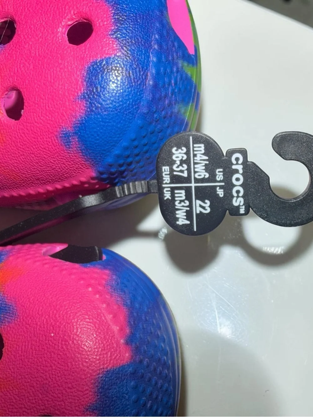 Crocs Tie-Dye Clog Sandals - Pink/Yellow/Blue